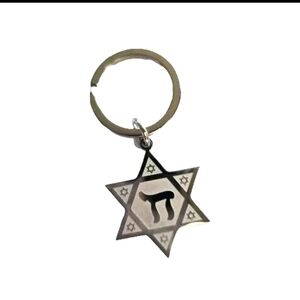SHINY STAINLESS STEEL FOREVER WEAR SILVER JEWISH STAR OF DAVID CHAI LONG LIFE...